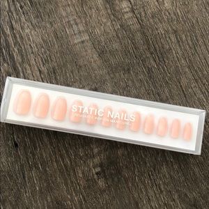 NEW STATIC NAILS NUDE PEACH PRESS ON NAILS COFFIN